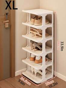 1 pieza Zapatero de montaje fácil multicapa, organizador de almacenamiento de zapatos a prueba de polvo para entrada, balcón, dormitorio, sala de estar, dormitorio - No se requiere instalación - Blanco - Ver 6