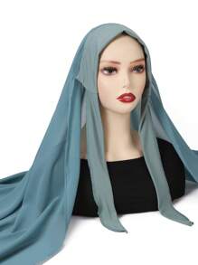 1 Stück Frauen Abaya Accessoires einfarbiger praktischer Schleife-Fixierung rutschfester Chiffon Hidschāb Kopftuch