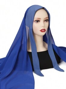 1 Stück Frauen Abaya Accessoires einfarbiger praktischer Schleife-Fixierung rutschfester Chiffon Hidschāb Kopftuch