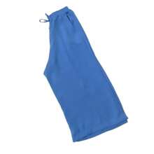 Pantacourt Pants Plain Duna Fabric Fashion Blogger - Biru - View 2