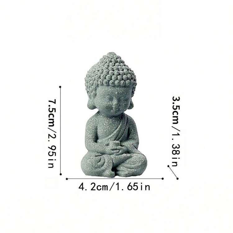 1pc/3pcs 树脂禅笑佛像、微型花园佛像、盆景假山庭院及居家办公室静心摆件冥想摆件、茶室桌面摆件、鱼缸摆件 - 彩色 - 查看 12