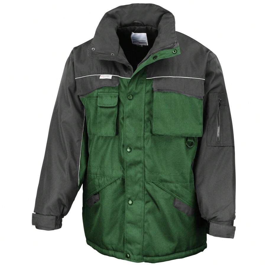 Result Mens Workwear Heavy Duty Water Repellent Windproof Combo Coat (Bottle Green/Black) - 綠色 - 查看 1