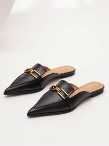 Women's Fashion Casual Flat Pointed Toe Shoes For Spring And Summer, Versatile - Black - View 7