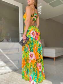 Dress With 2 Buckles And Front Slit - 青檸色 - 查看 5
