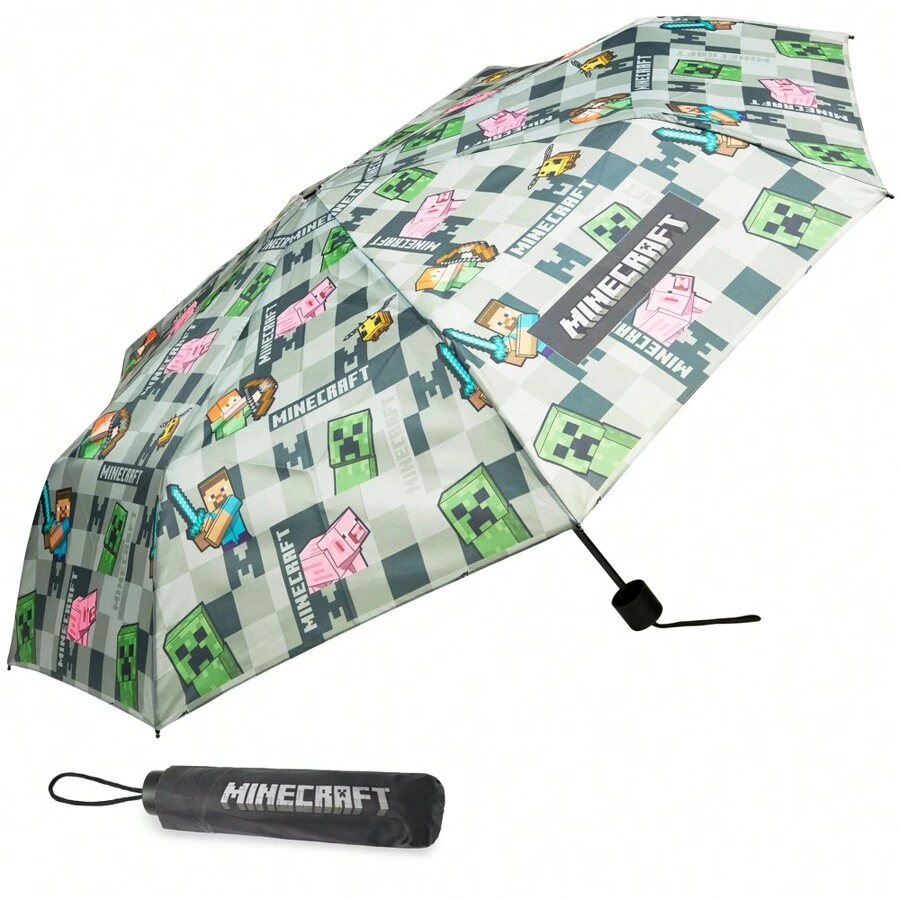 Minecraft Telescopic Umbrella Folding Lightweight Travel School - Multicolor - View 1
