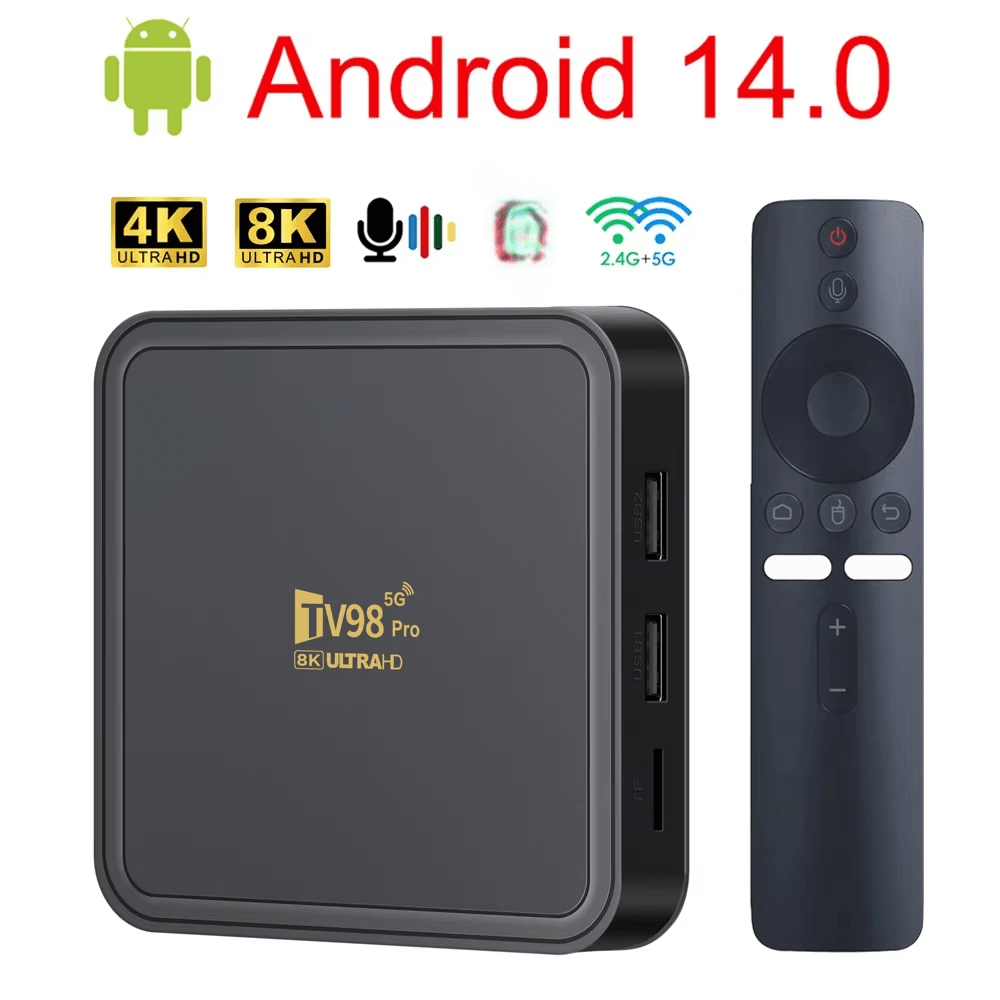 Q96 OHP A TV98 PRO TV Box Android 14 ATV H313 Quad Core 5G Dual Wifi 8K 4K Media Player Support Voice Remote Control TV Box