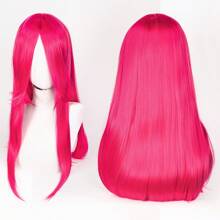 FULCRUM 24 Inch Pink Blue Green Black Anime Costume Long Straight Cosplay Wig Heat Resistant Synthetic Fibers Wig For Party Halloween Christmas