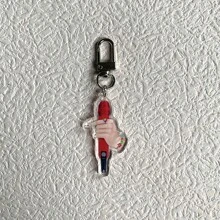 1pc K-Pop Boy Band Acrylic Microphone Keychain, JK/V/JIMIN//JIN/J-HOPE/RM/Celebrity Merchandise Charm, Backpack Accessory, Phone Charm, Car Key Chain, School Bag Pendant, Acrylic Bag Decor, Gift Car Accessories Bag Charm Letter