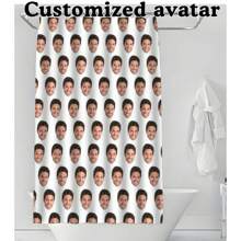 1PC Customized Personalized Face Waterproof Shower Curtain, Customized Interesting Photo Stickers, Given To Family And Friends, Customized Shower Curtain For Bathtub Bathing, Waterproof And Machine Washable Shower Curtain With Hooks, Suitable For All Seasons Home Bathroom Decor Fall Decor Bathroom Accessories Back To School - Multicolor - View 4