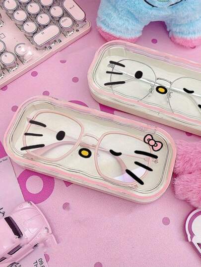 Sanrio Charming Guardian, Hello Kitty Anime Style Glasses Case - Cute And Durable, Fashion Glasses Protective Storage Box, Perfect Gift Choice