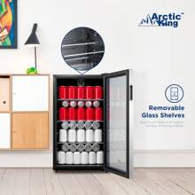Arctic King 115-Can Beverage Fridge & Cooler, Stainless Steel Look, ARV115B1AST - Silver - View 5