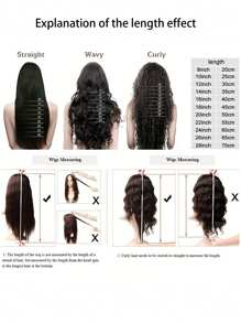 3入組夾片長款直筒合成纖維接髮