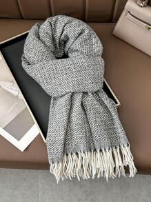 1pc Solid Color Tassel Scarf, Elegant & Comfortable For Autumn/Winter - Multicolor - View 8