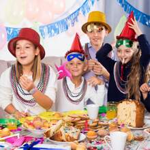 24pcs Bohemian Style Multi-Layer Plastic Acrylic Beaded Necklace, Geometric Circle Pattern, Handmade, Suitable For Festival And Daily Wear, St. Patrick's Day Necklace, Green Mardi Gras St. Patrick's Day Beaded Necklace - Multicolor - View 5