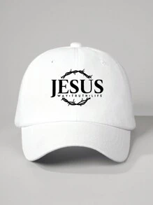 1pc Printed "JESUS" Adjustable Baseball Cap, Outdoor Sunscreen Casual Hat Suitable For Travel, Beach, Holiday, Y2K Style For Young People - Baseball Cap - View 2