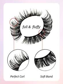 10 Pairs D Curl Russian Strip False Eyelashes Natural Look Fluffy Faux Mink Lashes Volume Wispy Long Foxy Eye Lifting Look Fake Eyelashes