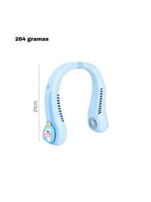 Portable Flexible Neck Fan USB Rechargeable Camping Traveling Training Fast Cooling - Blue - View 2