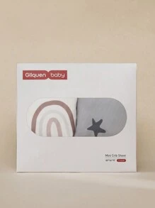 GLLQUEN BABY 2 piezas Juego de sábanas para cuna, se ajusta a colchón de cuna mini, sábanas ajustables suaves y naturales para cuna, funda de colchón convertible para corralito, unisex para bebés niños y niñas, certificado Oeko-Tex - arcoíris - Ver 4