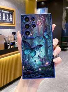 1pc Butterfly Decorated Shockproof Phone Case Compatible With IPhone, Galaxy, Infinix, Redmi, OPPO, VIVO, Realme