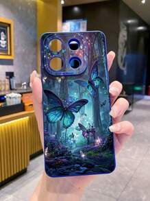 1pc Butterfly Decorated Shockproof Phone Case Compatible With IPhone, Galaxy, Infinix, Redmi, OPPO, VIVO, Realme