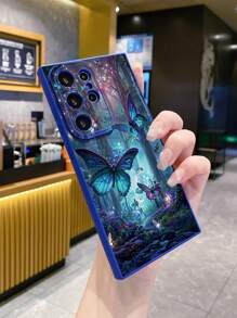 1pc Butterfly Decorated Shockproof Phone Case Compatible With IPhone, Galaxy, Infinix, Redmi, OPPO, VIVO, Realme