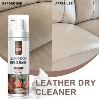 1/2/3PCS皮革干洗清洁剂（白色泡沫型）护理保养剂清洁去污干洗剂温和清洁保湿保养一喷一擦轻松去除污垢适用于汽车座椅沙发高档皮包皮鞋皮手套皮衣仓库等皮革制品