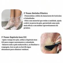 Kit Repos Amaciante Amolecedor de Calos Calosidades e Cutículas Creme Esfoliante Parafina Espátula Plantar 222 Botinha Descartável - Spa dos Pés - Branco - Visão 4