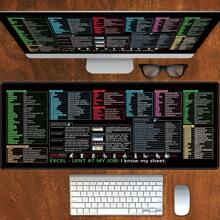 Excel Shortcut Keys Mouse Pad - Extended Large XL Cheat Sheet Gaming Mousepad | PC Office Spreadsheet Keyboard Mat | Non-Slip Stitched Edge - Color - View 5
