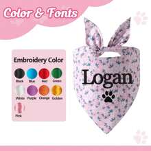 1 件个性化狗头巾刺绣名字定制颈饰狗围巾三角围兜宠物配饰适用于小型中型大型犬猫宠物生日礼物