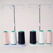 缝纫机可调节线架支架、3 个线轴支架、家用缝纫机配件（带塑料底座和纸质说明书）、兼容包缝机