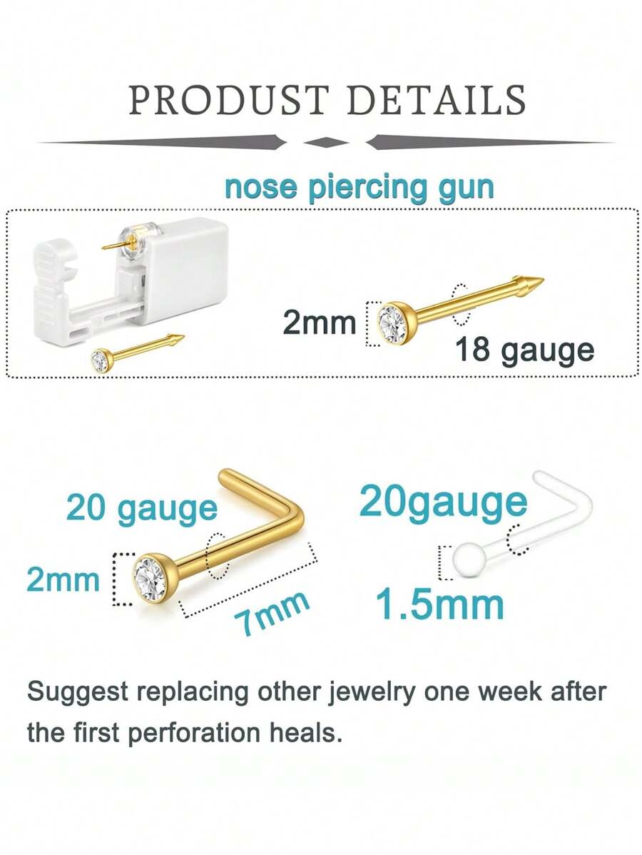 12pcs Self Nose Piercing Kit At Home Nose Piercing Kit Nose Ring Piercing Kit Nose Piercing Kit ...