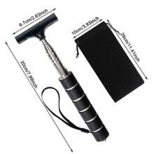 MINSHUXI Car Window Cleaner Wiper, Mini Telescopic Rearview Mirror Squeegee With Storage Bag, Foldable Portable Cleaning Tool For All Vehicles Automotive Accessories, Ideal For Rainy Foggy Dusty Weather - Black - View 5