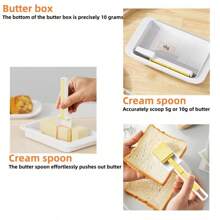 Butter/Cheese Storage Box - Freezer Cheese Slicer Divider, Food Preservation Container, Suitable For Restaurant And Home Use - Multicolor - View 3