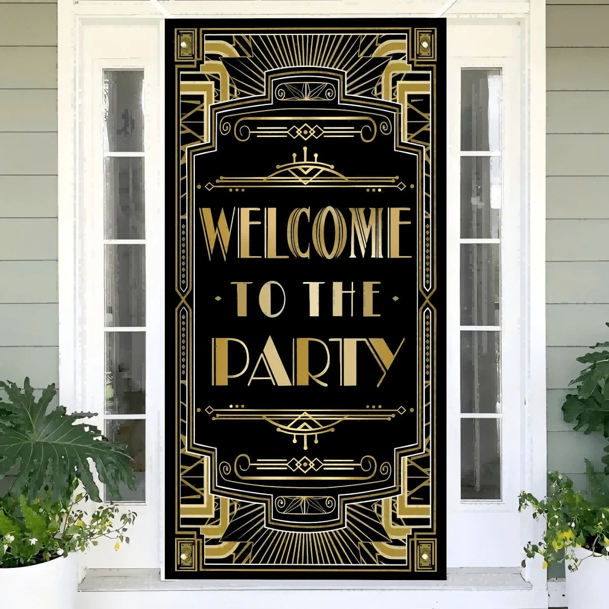 1pc 2020s Roaring Twenties Party Backdrop Door Frame Decoration, Celebrating New Year Whiskey Bar Theme Decor, Party Supplies Hanging Banner Flag