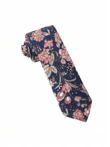 1pc Floral Necktie, Men's Narrow Printed Skinny Tie, Suitable For Daily Wear, Banquet, Wedding, Party - Multicolor - View 7