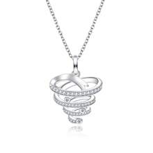 ANU JEWEL D 色莫桑石圣诞树耳环特别龙卷风吊坠项链 925 纯银首饰套装，礼物 - 白色 - 查看 4