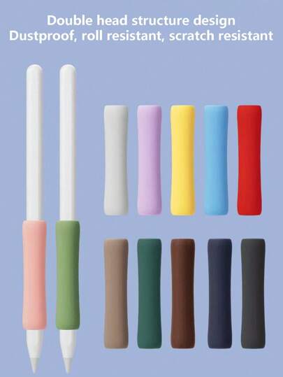 1 pezzo / 2 pezzi / 4 pezzi / 8 pezzi Custodia in silicone con impugnatura compatibile con Apple Pencil 1a/2a generazione, in morbido silicone, per una presa confortevole, migliore protezione per il tuo stilo
