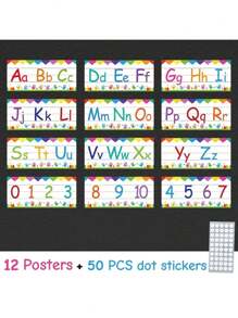 字母线板套装，ABC 编号 0-10，墙面装饰教育教学工具