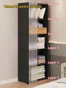 1个便携式立方体衣柜收纳架，多功能储物架带帘子，31.5英寸 x 15.7英寸立式书架，可作衣橱、鞋架，适用于卧室、客厅、厨房、办公室等家居装饰，是节日/情人节的理想礼物。 - B - 查看 7