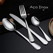 24 Piece Cutlery Set Stainless Steel Kitchen Cutlery Set - 銀色 - 查看 7