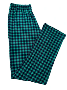 Women's American Plaid Sleepwear Cotton Comfortable Pajama Pants - 薄荷藍 - 查看 3