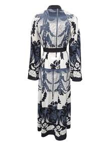 Front Button Closure Long Sleeve Tie-Front Ombre Floral Printed Casual Abaya Dress,Vacation Outfit,Boho Outfit,Bohemian
