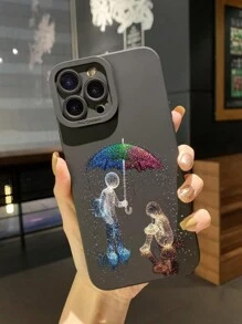 动漫手机壳 1 件情侣雨伞防震手机壳，适用于 iPhone/Galaxy/Infinix/Redmi/OPPO/VIVO//Realme - 黑色 - 查看 2