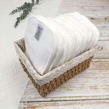 Littles & Bloomz Inserto de pañal de tela para bebé para pañales lavables y reutilizables, almohadillas de microf ibra de 3 capas de absorción de agua rápida - Blanco - Ver 8