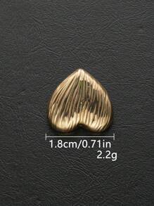 10 Peças/Pacote Botões de Metal Vintage com Listras Verticais Amassadas em Formato de Coração, Decoração Versátil para Casacos, Camisas, Suéteres, Blazers, Jaquetas, Sapatos, Bolsas, Costura DIY - Multicolorido e Multitamanho