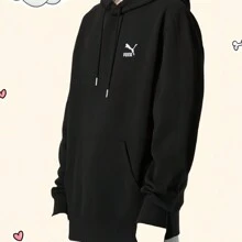 Puma 休闲宽松连帽长袖套头运动卫衣 - 黑色 - 查看 2