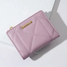 Korean Style Women's Wallet, Soft Rhombus Pattern Mini Purse, Coin Pouch, Card Holder, Perfect Gift For Women, Christmas Gift