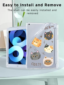 可爱猫咪保护壳，兼容 iPad 7/8/9 10.2 英寸，带内置铅笔槽，兼容三星 Galaxy Tab A8 10.5 英寸 2022、S6 Lite 10.4 英寸，外壳轻薄柔软，TPU 防刮背面，防震抗冲击凸起边缘 - 彩色 - 查看 8