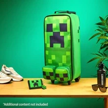 Minecraft Suitcase With Wheels Foldable Trolley Bag Creeper Luggage Holiday Trips Travel Essentials 64 X 17 25cm 17L - Green - View 2
