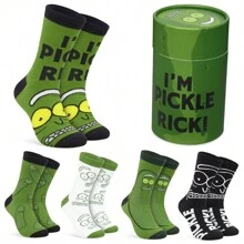 Rick & Morty Calf Length Socks Pack Of 5 Soft Breathable Funny Gift - Multicolor - View 1